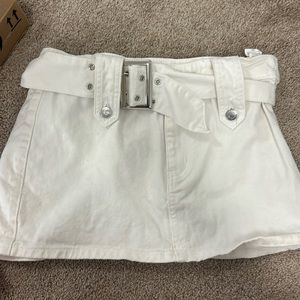 WHITE DEMIN SKIRT
